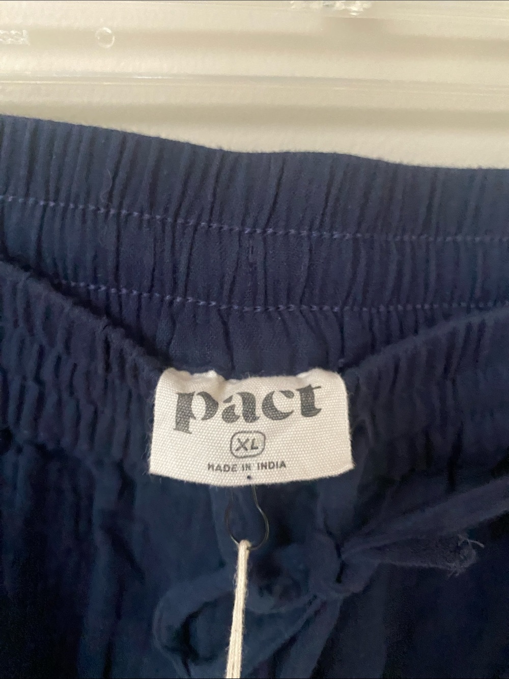 NWT Pact Coastal Double Gauze Split Hem Wide Leg Pant in French Navy - Picture 7 of 11